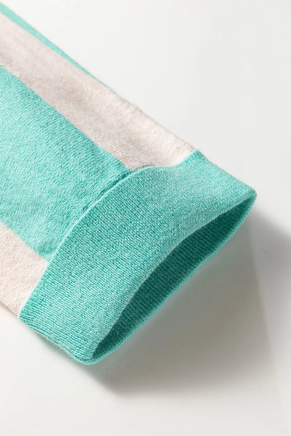 Premium Iceland Blue Colorblock Knit Open Front Short Cardigan Dear-Lover Dropshipping